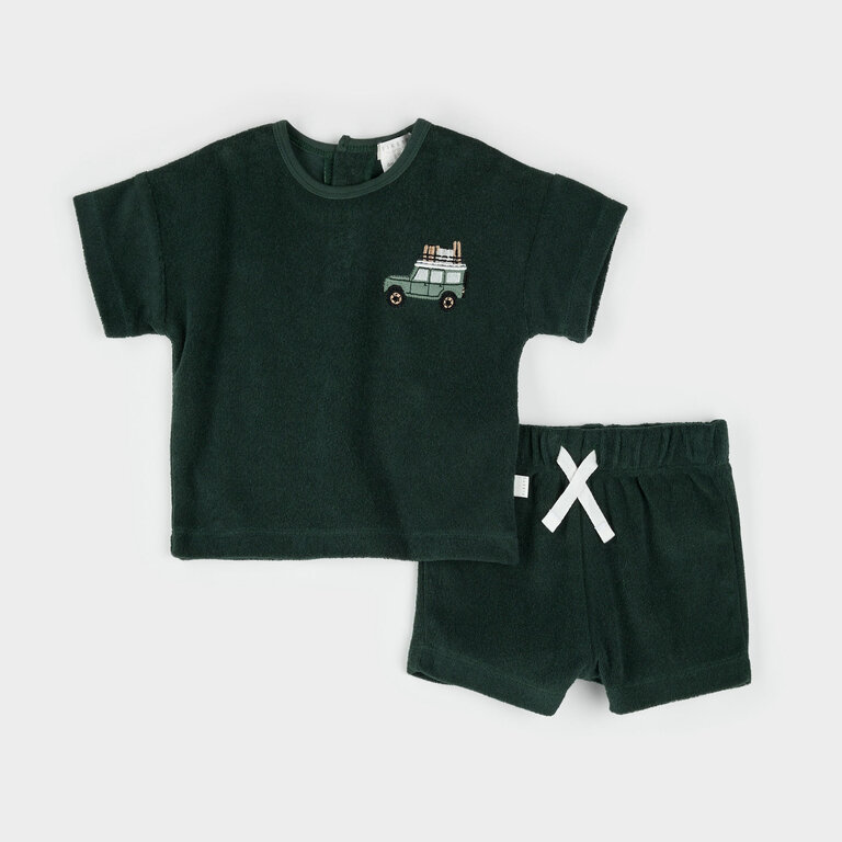 PETIT LEM ENSEMBLE HAUT ET SHORTS EN TERRY - VERT