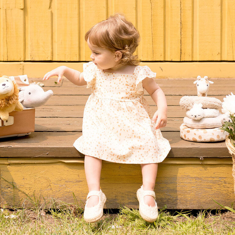 PETIT LEM ROBE ET CULOTTE À IMPRIMÉ GIRAFE - BEIGE