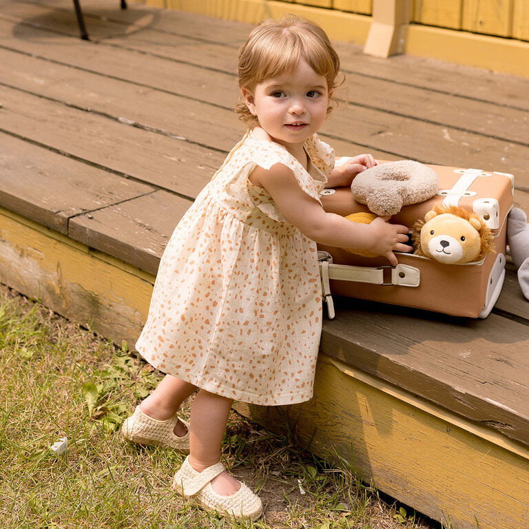 PETIT LEM ROBE ET CULOTTE À IMPRIMÉ GIRAFE - BEIGE