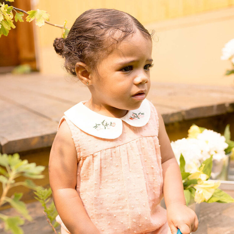 PETIT LEM COMBINAISON EN PLUMETIS - CORAIL