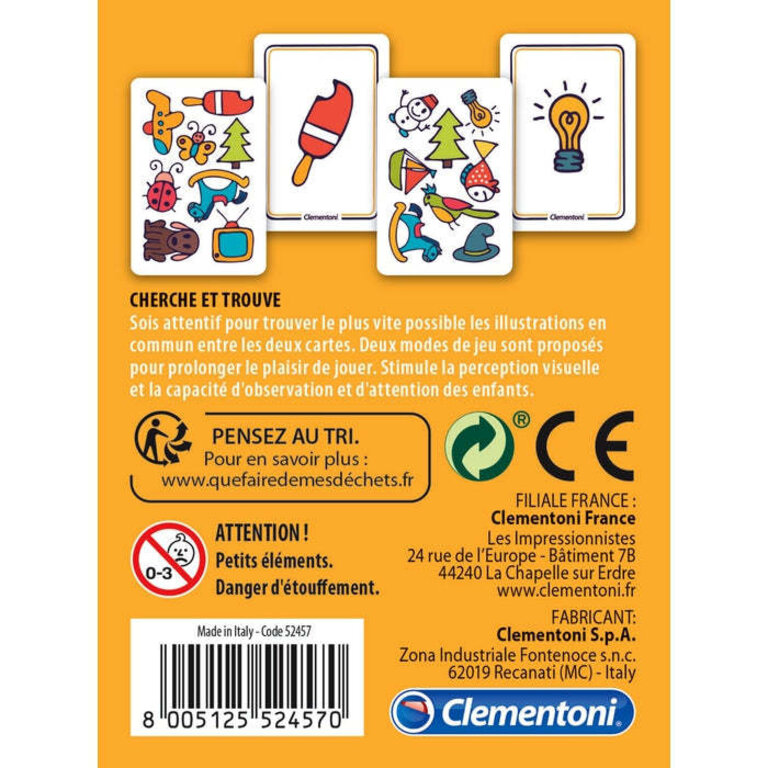 CLEMENTONI JEU DE CARTES - CHERCHE ET TROUVE