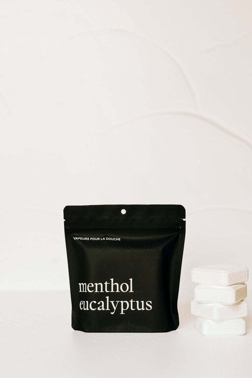 MARÉE CHANDELLE VAPEURS DE DOUCHE - MENTHOL ET EUCALYPTUS - PAQUET DE 4