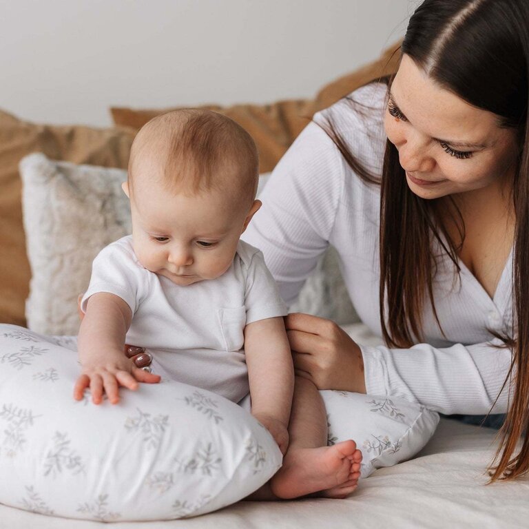 PERLIMPINPIN COUSSIN D'ALLAITEMENT EN BAMBOU - FLEURS