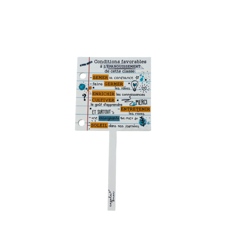 AFFICHETTE POUR PLANTES - CLASSE