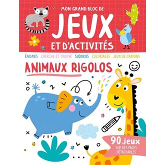 1,2,3 SOLEIL! MON GRAND BLOC DE JEUX ET D'ACTIVITÉS : ANIMAUX RIGOLOS