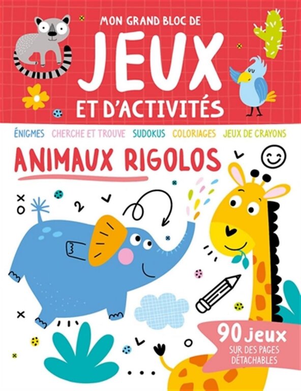 1,2,3 SOLEIL! MON GRAND BLOC DE JEUX ET D'ACTIVITÉS : ANIMAUX RIGOLOS