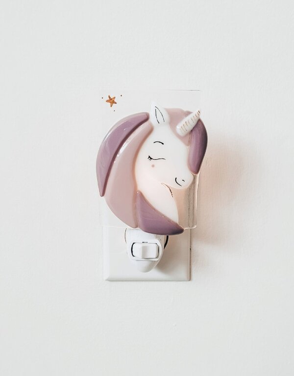 VEILLE SUR TOI VEILLEUSE -  LICORNE SIMONE LILAS