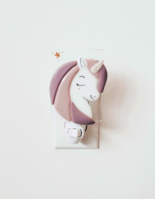 VEILLE SUR TOI VEILLEUSE -  LICORNE SIMONE LILAS