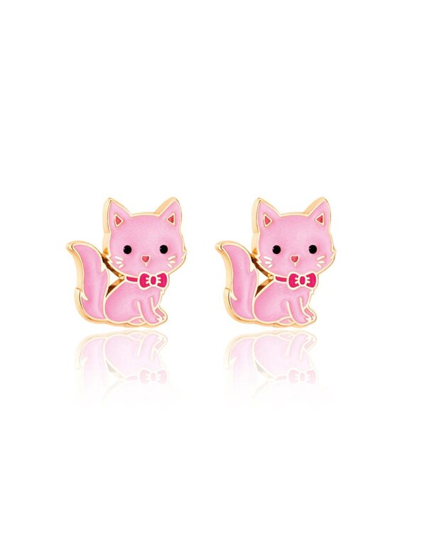 GIRL NATION BOUCLES D'OREILLES - CHAT ROSE