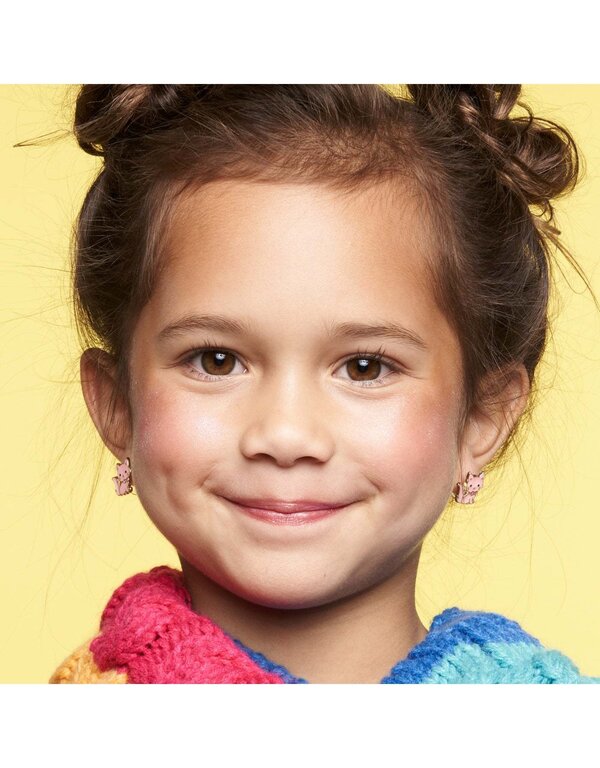 GIRL NATION BOUCLES D'OREILLES - CHAT ROSE