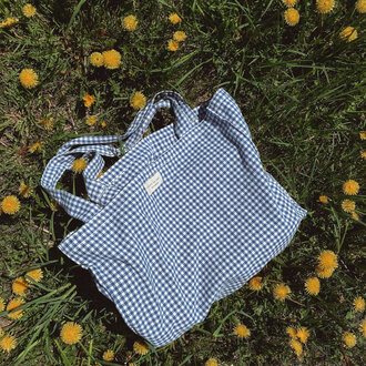 DANS LE SAC FOURRE-TOUT EN COTON BIO -  VICHY MARINE