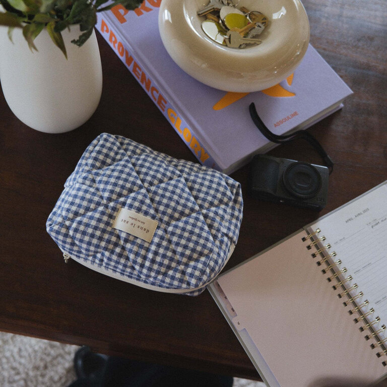 DANS LE SAC POCHETTE MATELASSÉE EN COTON BIO - VICHY MARINE