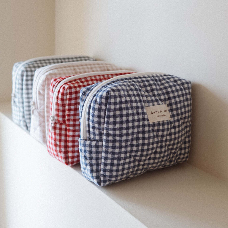 DANS LE SAC POCHETTE MATELASSÉE EN COTON BIO - VICHY MARINE