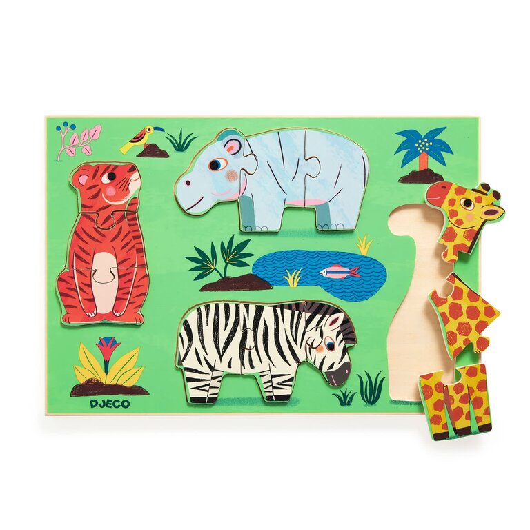 DJECO PUZZLE EN BOIS 12 PCS - COUCOU TIGRE
