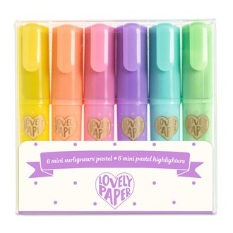 DJECO 6 CRAYONS MINI SURLIGNEURS - PASTEL