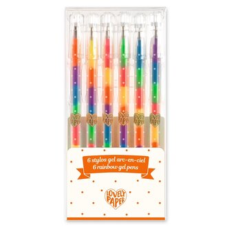 DJECO 6 RAINBOW GEL PENS