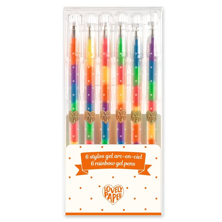 DJECO 6 RAINBOW GEL PENS