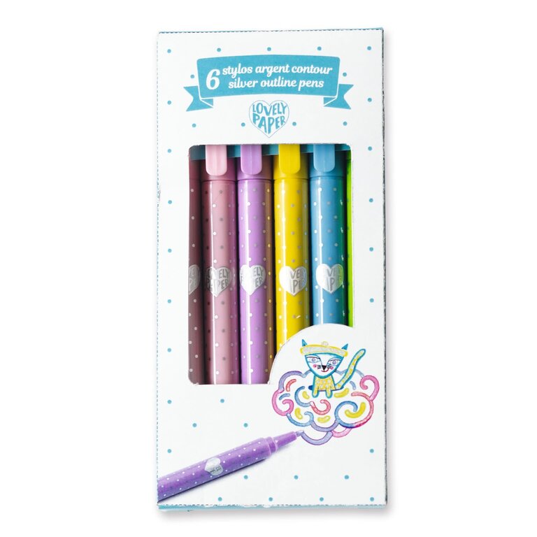 DJECO 6 CRAYONS ARGENT CONTOUR