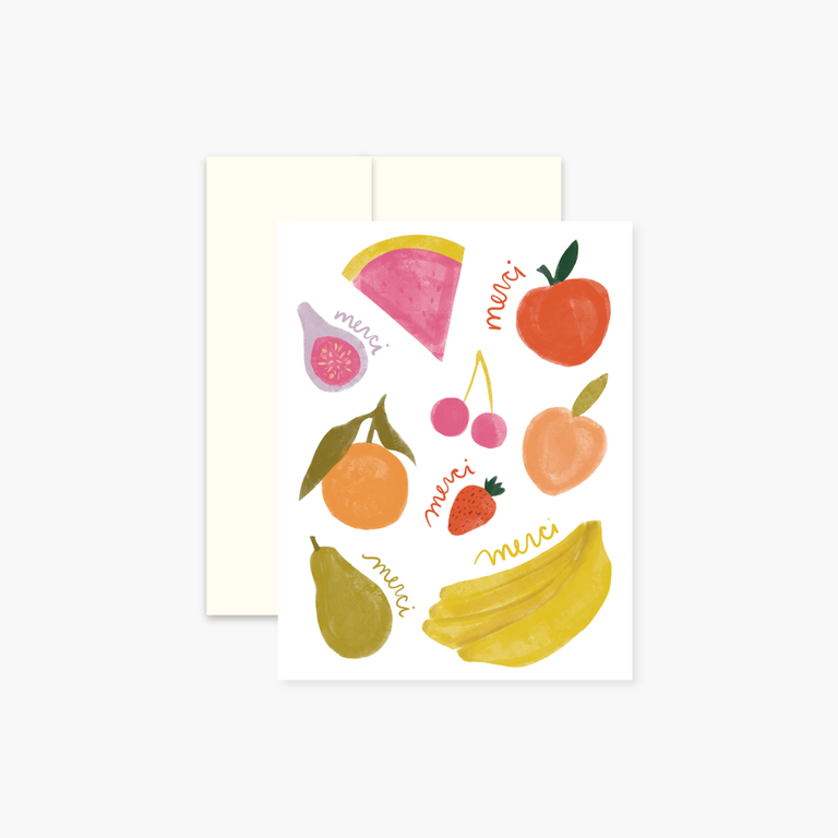 BOUCLE & PAPIER CARTE DE SOUHAITS - MERCI FRUITS