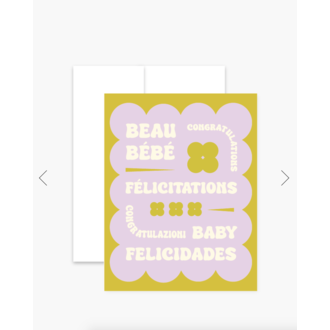 BOUCLE & PAPIER GREETING CARD - BABY GOOD VIBES