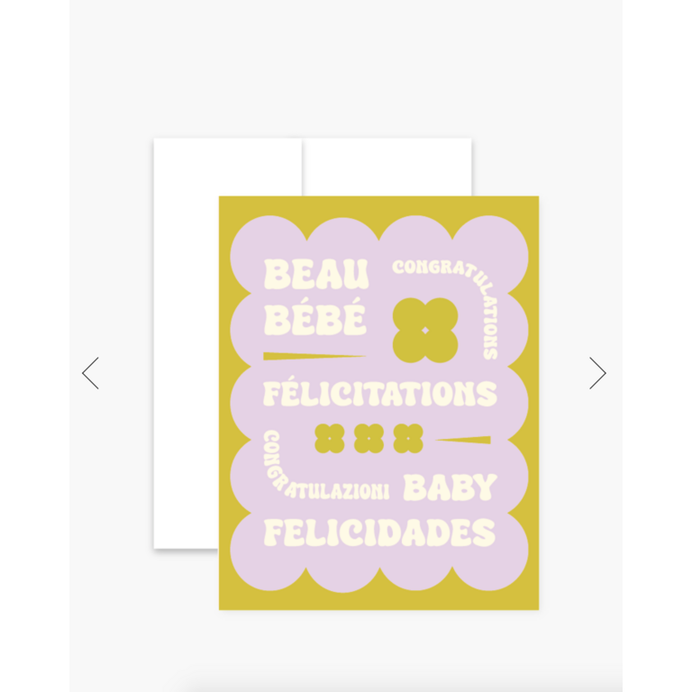 BOUCLE & PAPIER GREETING CARD - BABY GOOD VIBES
