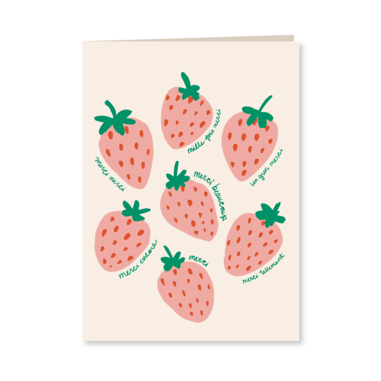 BOUCLE & PAPIER CARTE DE SOUHAITS - MERCI FRAISE