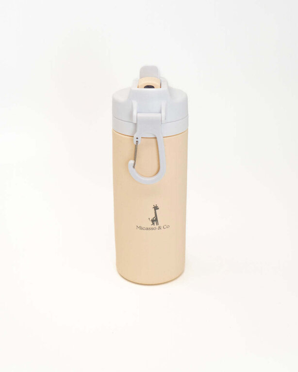 MICASSO & CO BOUTEILLE D'EAU EN SILICONE 450 ML - BLANC CRÈME