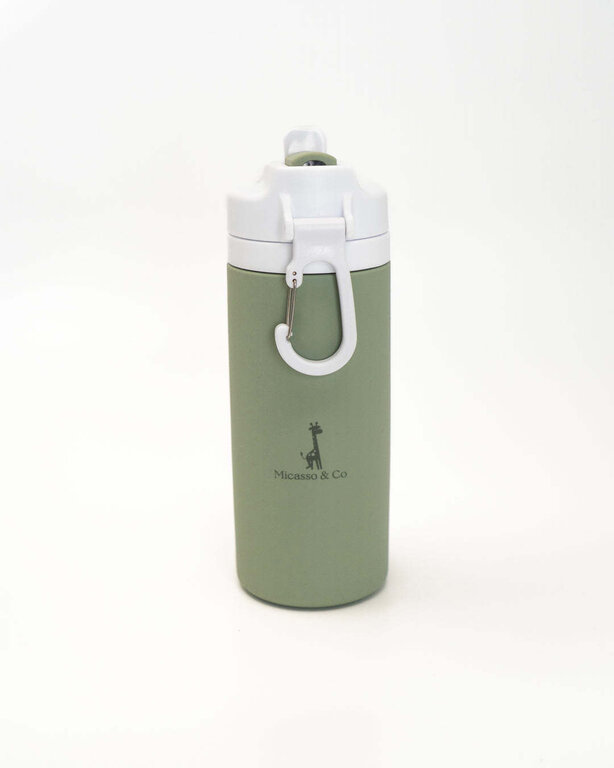 MICASSO & CO BOUTEILLE D'EAU EN SILICONE 450 ML - VERT TENDRE