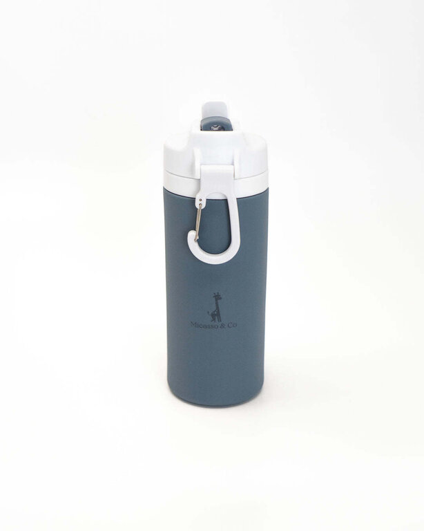 MICASSO & CO BOUTEILLE D'EAU EN SILICONE 450 ML - BLEU MAJESTUEUX