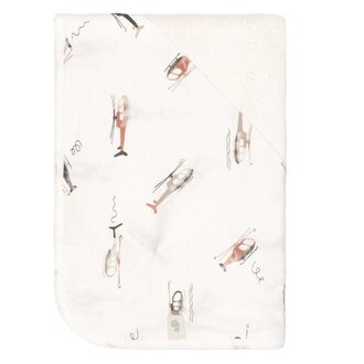 PERLIMPINPIN SERVIETTE À CAPUCHON EN BAMBOU - HÉLICOPTÈRE