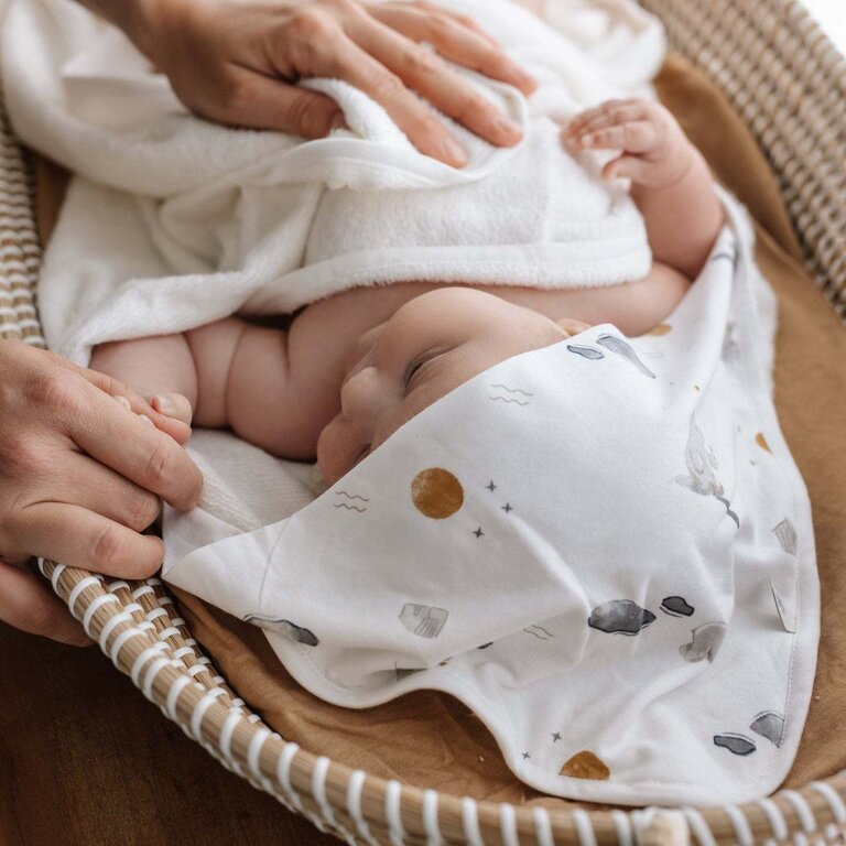 PERLIMPINPIN SERVIETTE À CAPUCHON EN BAMBOU - PLEINE LUNE