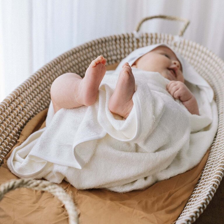 PERLIMPINPIN SERVIETTE À CAPUCHON EN BAMBOU - PLEINE LUNE