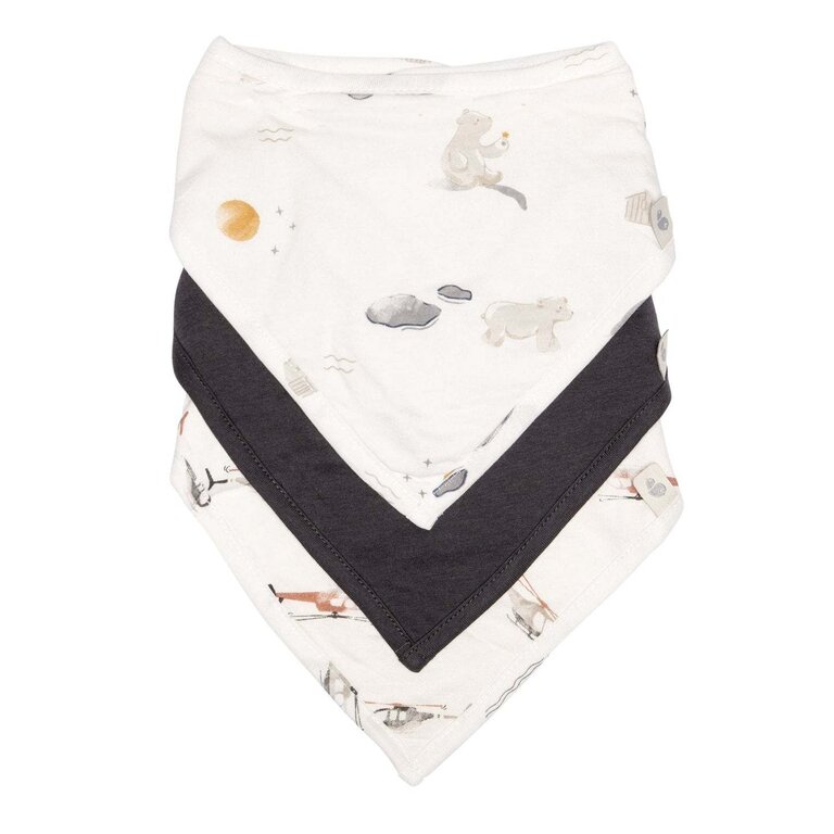 PERLIMPINPIN ENSEMBLE DE 3 BAVOIRS EN BAMBOU - LUNE, CHARCOAL ET HÉLICOS