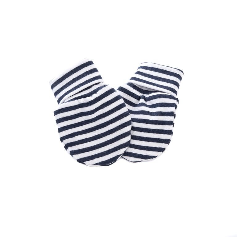 ZAK & ZOÉ BAMBOO MITTENS (0-3 MONTHS) - NAVY STRIPE