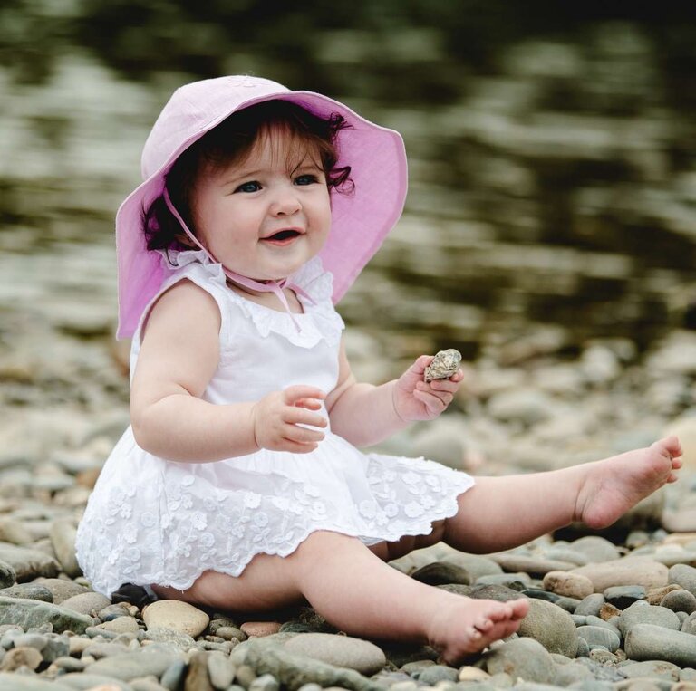 CALIKIDS CHAPEAU EN LIN - ROSE