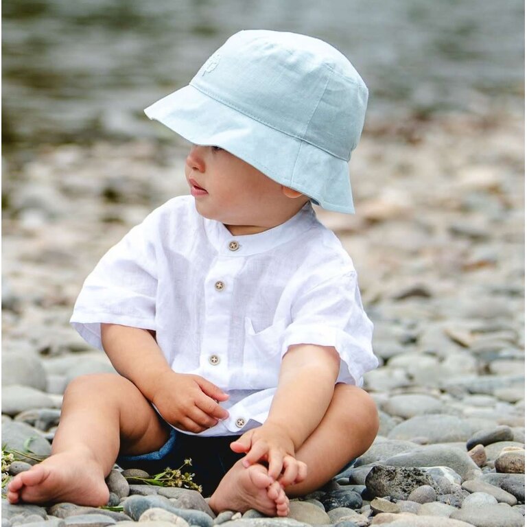 CALIKIDS LINEN BUCKET HAT - BLUE