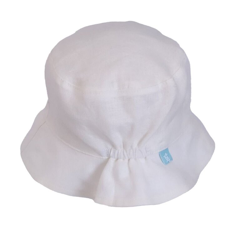CALIKIDS CHAPEAU BUCKET EN LIN - BLANC