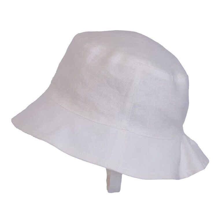CALIKIDS CHAPEAU BUCKET EN LIN - BLANC