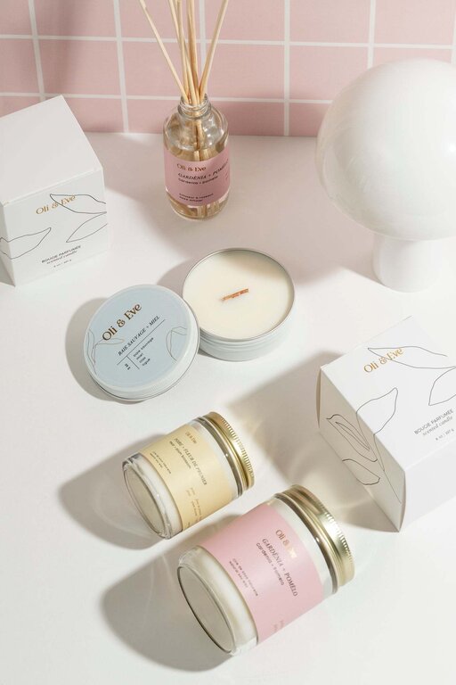 OLI & EVE BOUGIE EN VERRE - GARDÉNIA + POMÉLO