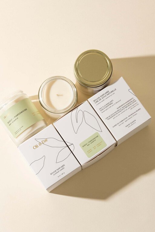 OLI & EVE BOUGIE EN VERRE - BASILIC + PAMPLEMOUSSE