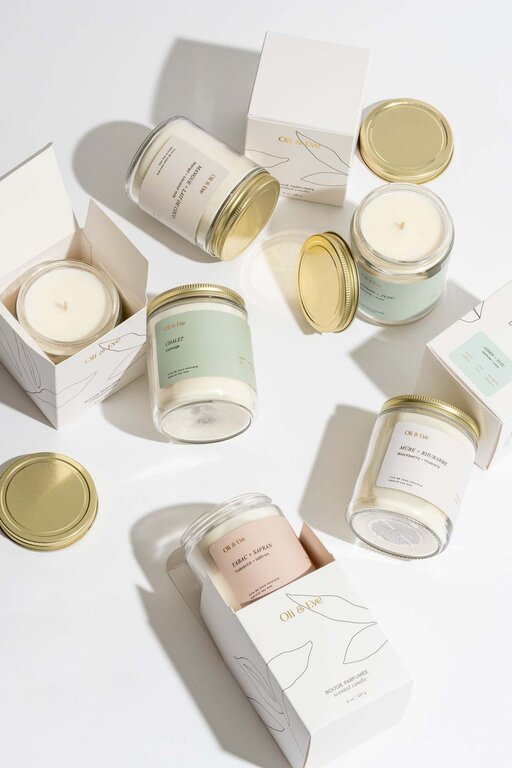 OLI & EVE BOUGIE EN VERRE - BASILIC + PAMPLEMOUSSE