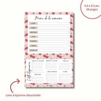 ENSEIGNANTES INSPIRANTES MENU/ÉPICERIE- CERISES