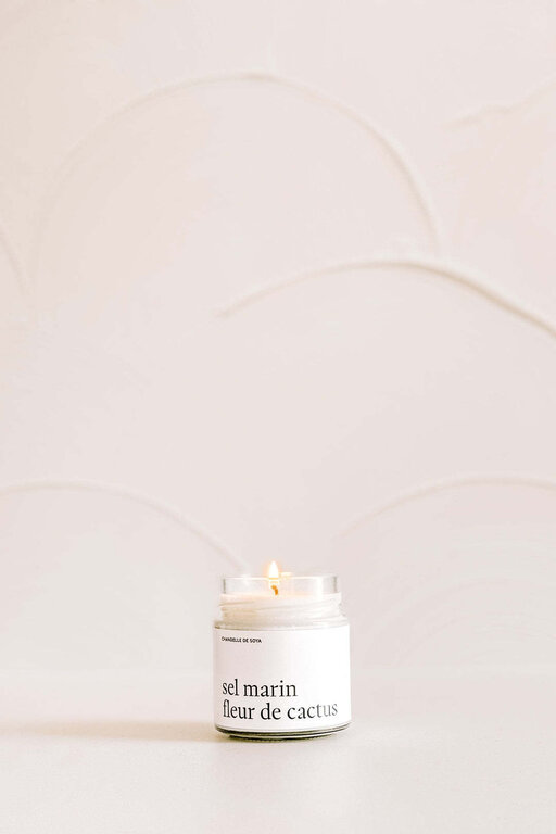 MARÉE CHANDELLE CHANDELLE DE SOYA - SEL MARIN FLEUR DE CACTUS