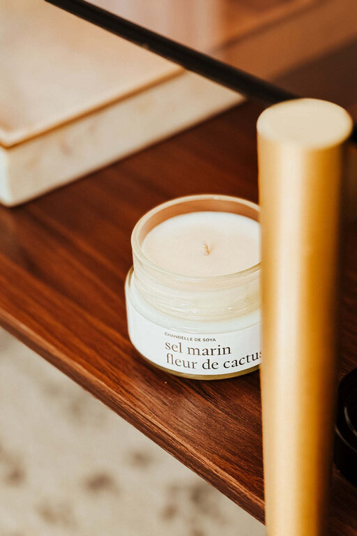 MARÉE CHANDELLE CHANDELLE DE SOYA - SEL MARIN FLEUR DE CACTUS
