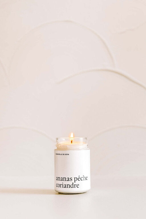 MARÉE CHANDELLE CHANDELLE DE SOYA - ANANAS, PÊCHE ET CORIANDRE