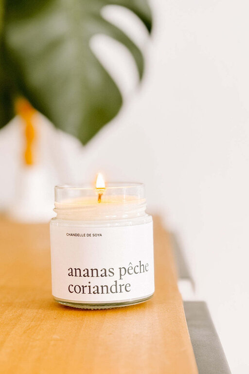 MARÉE CHANDELLE CHANDELLE DE SOYA - ANANAS, PÊCHE ET CORIANDRE