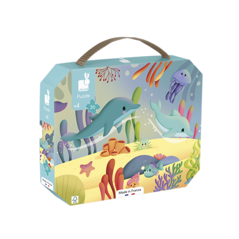 JANOD JANOD - CASSE-TÊTE FRISE 36 PCS - LES ANIMAUX MARINS