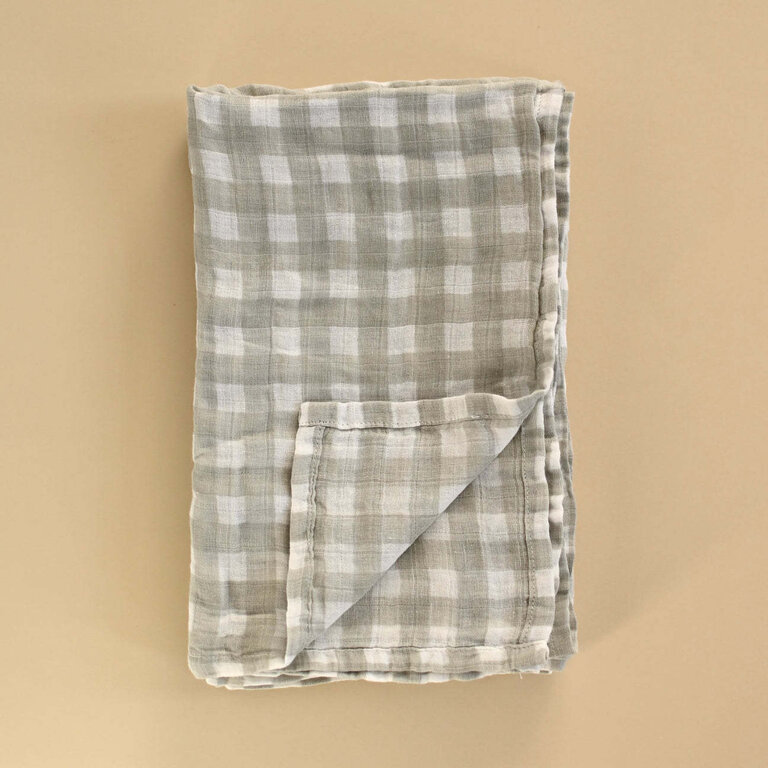 MINIKA COUVERTURE DE MOUSSELINE - SAGE GINGHAM