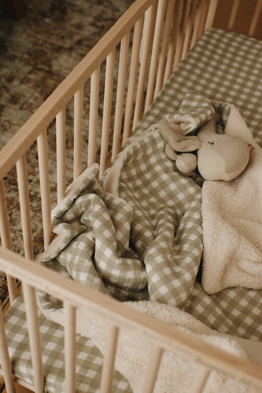 MINIKA DRAP CONTOUR LIT DE BÉBÉ - SAGE GINGHAM