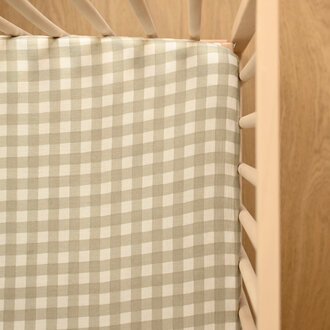 MINIKA DRAP CONTOUR LIT DE BÉBÉ - SAGE GINGHAM